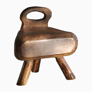 Vintage French Milking Stool, 1960s