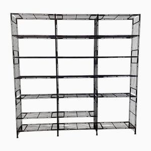 Vintage Modular Metal Shelf, 1980s, Set of 32