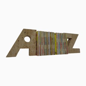 Travertine A to Z Bookends , Italy, 1960s, Set of 2