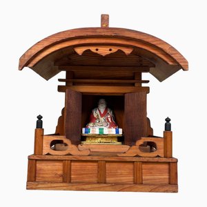 Japanischer Holzschrein von Kamidana mit Mönch, 1950er, 2er Set