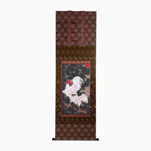 Decorative Japanese Panel with Roosters, 1980s