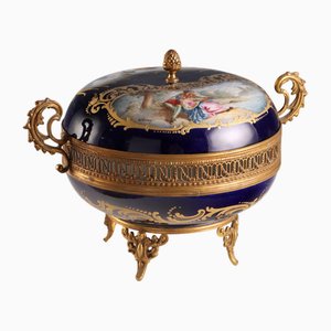 Cobalt Blue Porcelain and Bronze Box