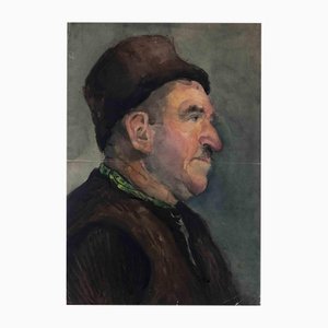 Svetlana Mihailova, Portrait, Mixed Media on Paper, Mid-20th Century