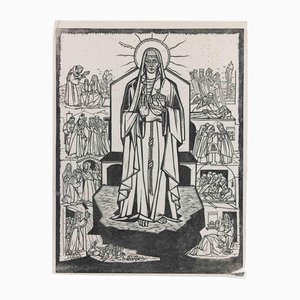 Diego Donati, Religious Scene, Woodcut, 1968