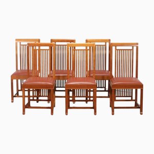 Model 614 Coonley 2 Chairs attributed to Frank Lloyd Wright for Cassina, Set of 6