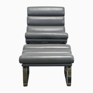 Set of Monet Rocking Chair and Ottoman in Leather from Cierre