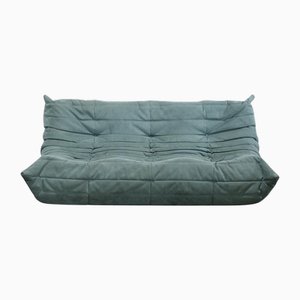 Divano a tre posti Togo blu attribuito a Michel Ducaroy per Ligne Roset