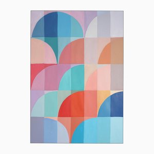 Natalia Roman, Mauve and Turquoise Arches, 2025, Acrylmalerei auf Aquarellpapier