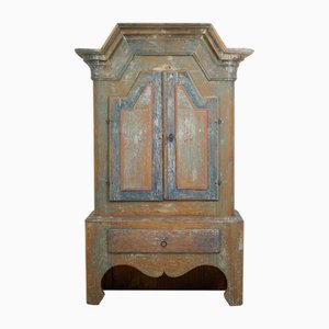 Northern Swedish Folk Art Cabinet in Baroque Style