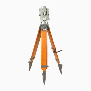 Vintage Theo 010 Theodolite with Tripod and Case by Carl Zeiss, Set of 2