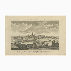 T. Coleman, Panoramic View of Vienna on the Danube Antique City, 1800s, Paper, Framed