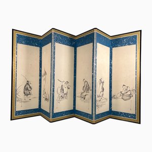 Japanese Folding Screen by Hōkyō Dōun, 1880s