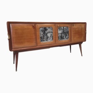 Mid-Century Modern Italian Four-Door Sideboard, 1950s