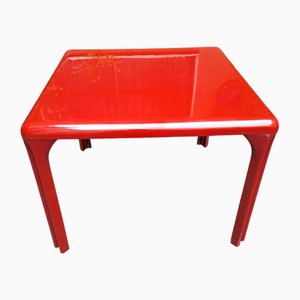 Vintage Stadio 100 Modell Tisch aus rotem Kunststoff von Vico Magistretti für Artemide, 1980er