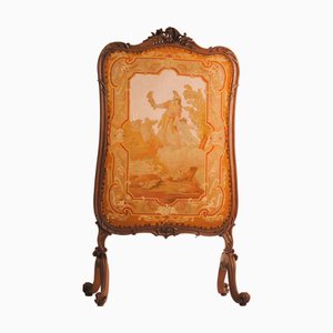 French Regency Screen with Cross-Stitched Tapestry Insert, 1890s