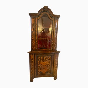 Antique 19th Century Dutch Marquetry Corner Cabinet, 1800s