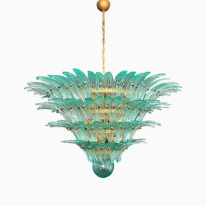 Palmette Pendant Light in Turquoise Glasses, 1990s
