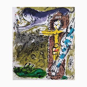 Marc Chagall, Cristo nell'orologio a pendolo, 1957, Litografia
