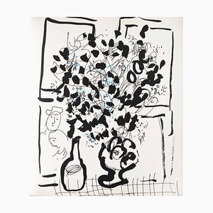 Marc Chagall, Blue and Black Bouquet, 1957, Litografia