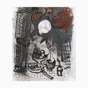 Marc Chagall, Natura morta in marrone, 1957, Litografia