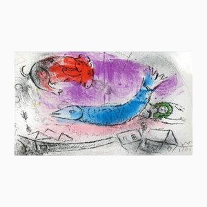 Marc Chagall, A Blue Fish, 1957, Lithograph
