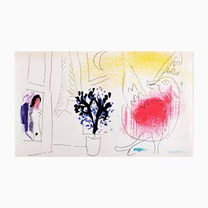 Marc Chagall, The Red Rooster with Nude, 1957, Lithographie