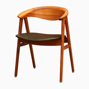 Vintage Danish Model 52 Armchair in Teak and Leather by Erik Kirkegaard for Høng Stolefabrik, 1960s