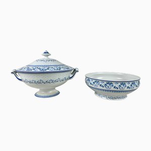 Vintage French Limoges Soup Tureen & Large Serving Bowl, 1980s, Set of 2