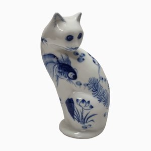 Chinesische Vintage Katze aus Porzellan, 1980er