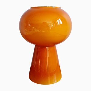 Honey-Colored Bubbled Blown Glass Table Lamp, 1960s