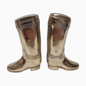 Vintage Brass Boot Bookends, 1990s, Set of 2