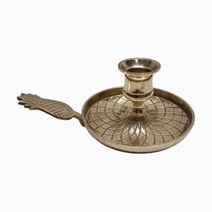 Candelabro vintage en forma de piña de latón, años 80