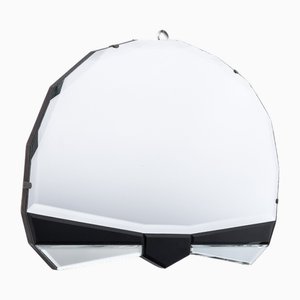 Art Deco English Black Fan Shaped Wall Mirror, 1930s