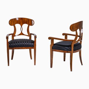 Antike Biedermeier Sessel, 1830, 2er Set