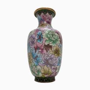 Rosa Vintage Cloisonné Vase, 1950er