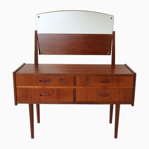 Mid-Century Modern Danish Teak Dressing Table with Mirror, 1960s