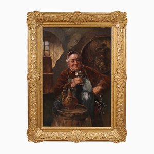 C. Huber, Portrait, 1880, Öl auf Karton, gerahmt