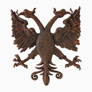 Large Bronze Double-Headed Eagle Wall Plaque, Belgium, 1950s
