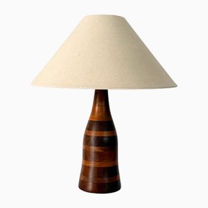 Lampada da tavolo Mid-Century moderna in legni tonali, 1950