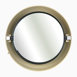 Runder Vintage Space Age Spiegel mit Hintergrundbeleuchtung, 1970er