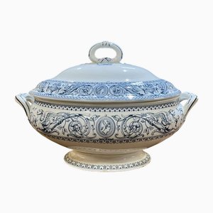 Antique English Minton Porcelain Soup Tureen, 1890s
