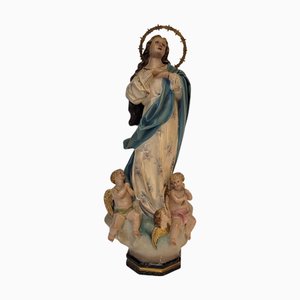 Artista della scuola di Olot, Scultura dell'Immacolata, XX secolo, Pasta di legno