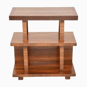 Art Deco Figured Walnut Side Table, 1930