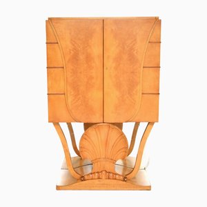 Mobile bar Art Deco in noce e sicomoro di Hille, 1930
