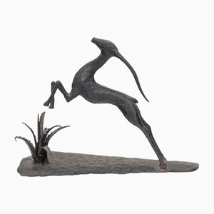 Art Deco Bronze Gazelle, France, 1930s