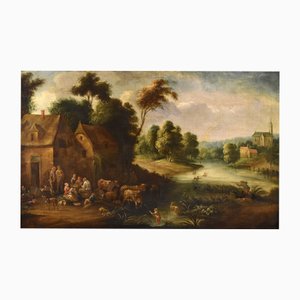 Théobald Michou, Landschaft, 1720, Öl auf Leinwand