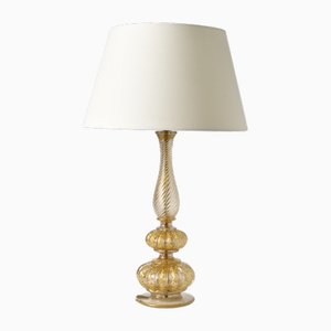 Lampada da tavolo Bullicante in vetro dorato di Barovier & Toso, anni '60