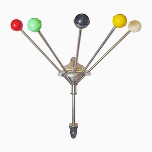 Spanish Vintage Wall Coat Rack with Colored Balls, 1960s