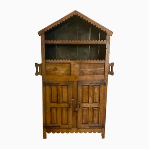 Antique Rustic Wabi-Sabi Wardrobe in Beech, 1890s