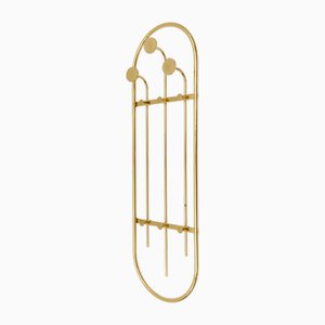 Vintage Wandgarderobe aus Messing im Hollywood Regency Stil, 1960er